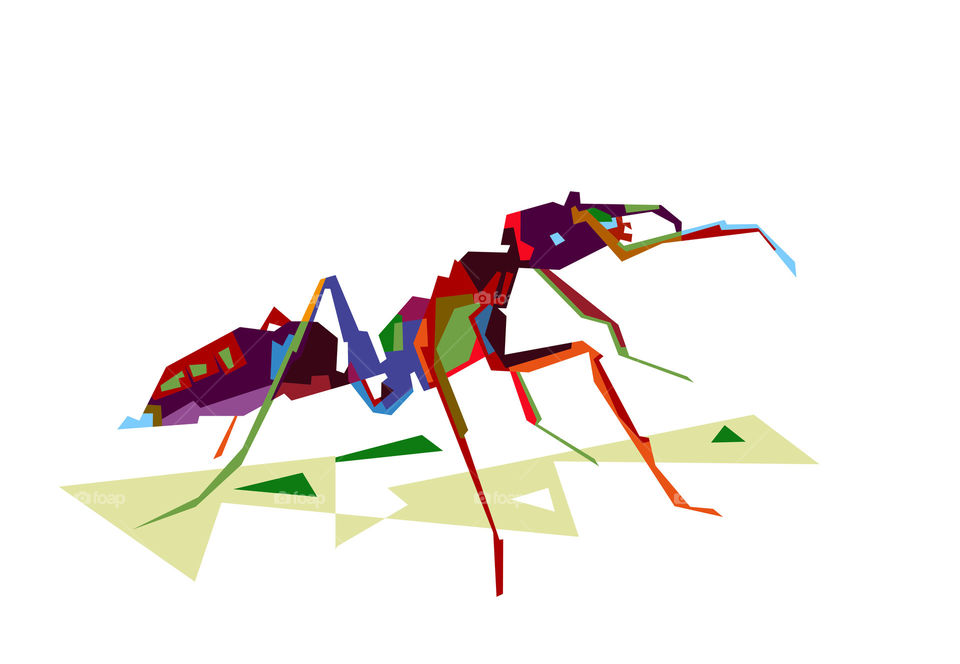 beautiful ant in wpap pop art