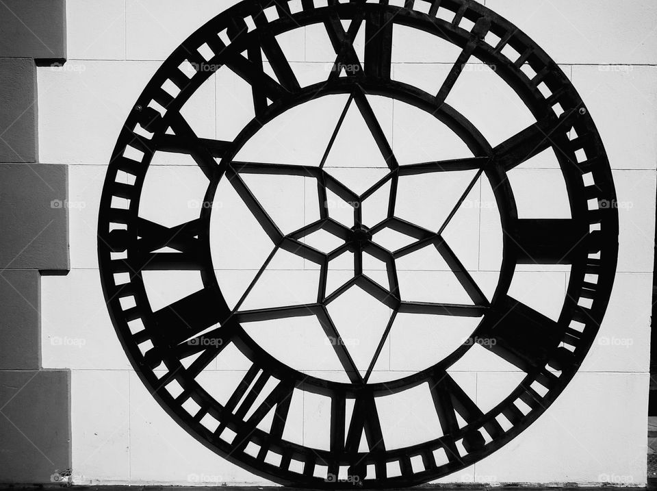 Clock  design on wall in Hollywood.