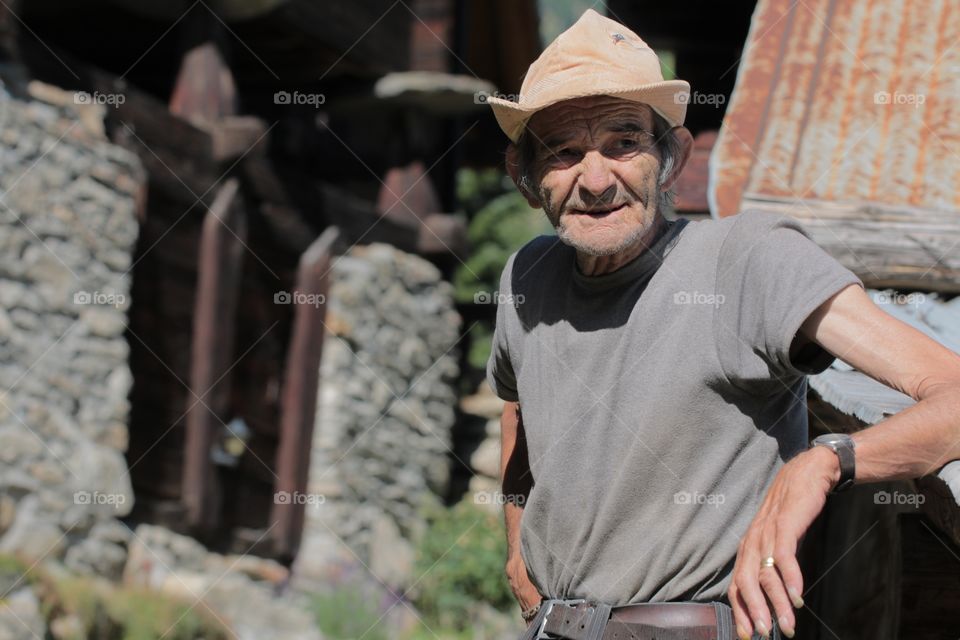 Walliser Mountain Man. Mountain man in Wallis,Switzerland