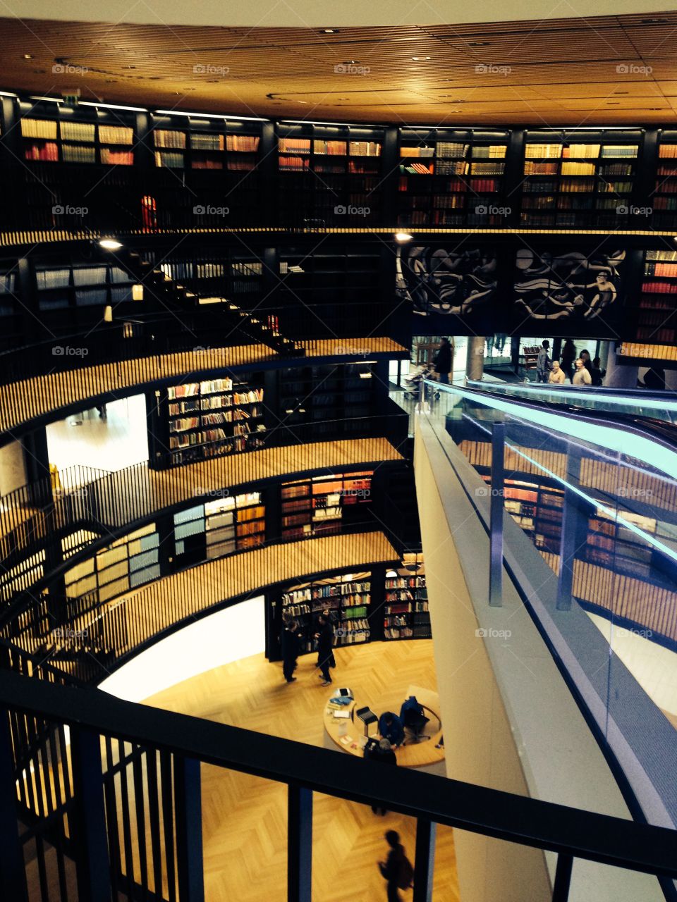 Inside Birmingham library . The new Birmingham library, England 