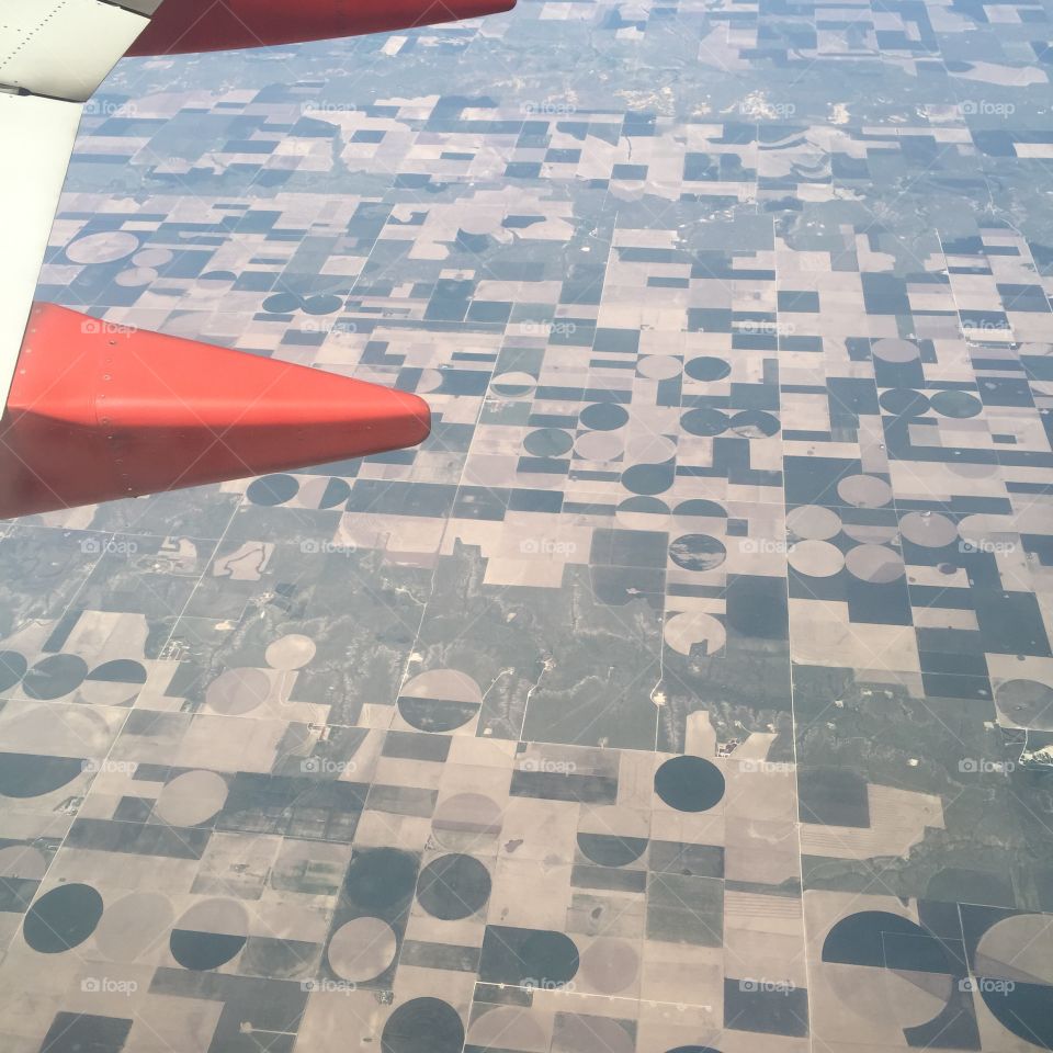 Circles. Flying over the Midwest