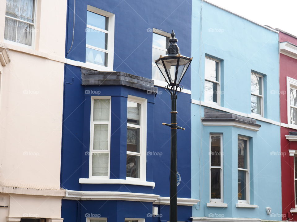 colourful houses in a row in London