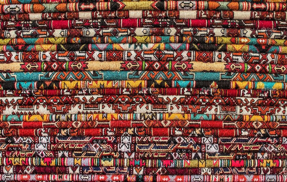 Handmade colorful carpets