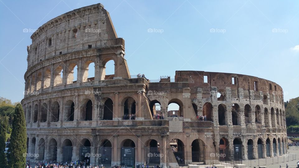 colosseum whole picture. traveling around rome.  Italy