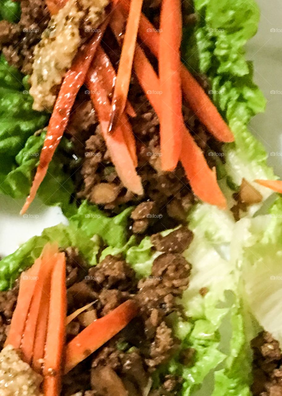 Pork lettuce wraps Thai cuisine Asian 