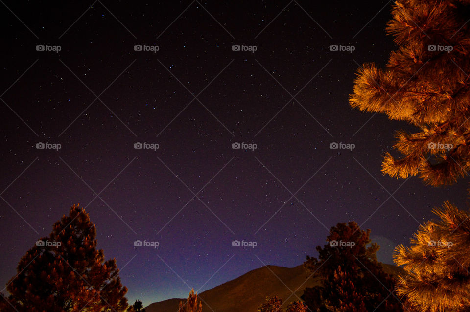 Stars Over Flag. The night time sky over Flagstaff, Arizona