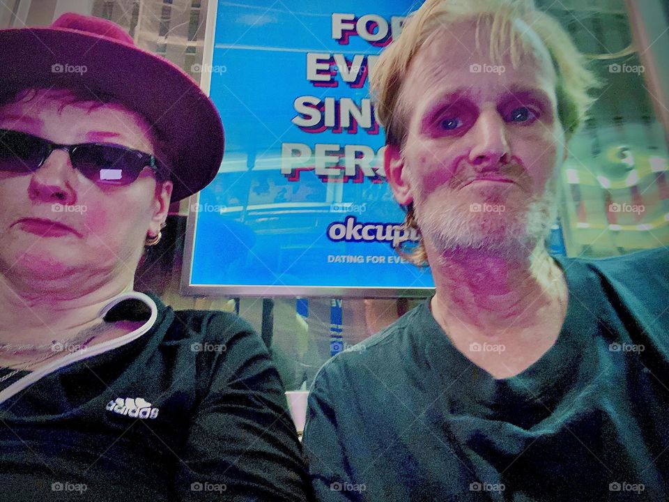 Me and my other half, “Timothy Trespas” riding the subway in the early summer of 2021. Hypnotic Productions