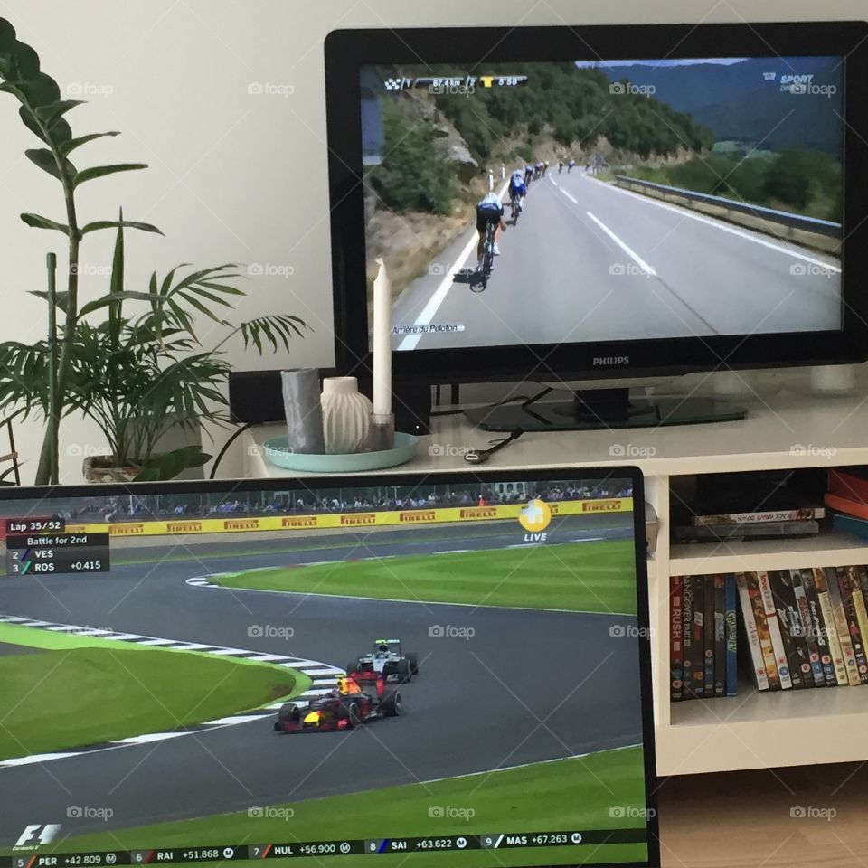 Watching the Tour de France and formula one 