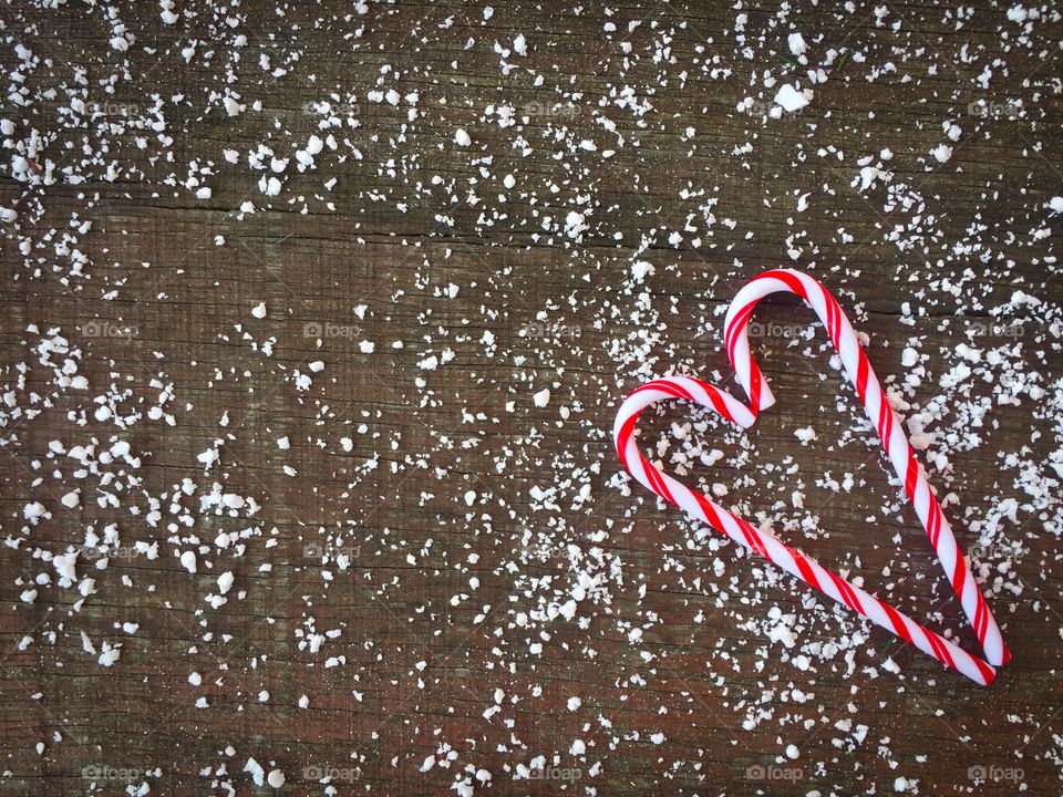Heart made from candy canes
