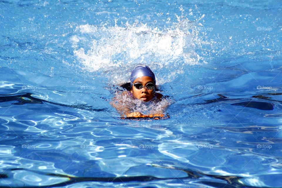 a swimmer in a swimming pool