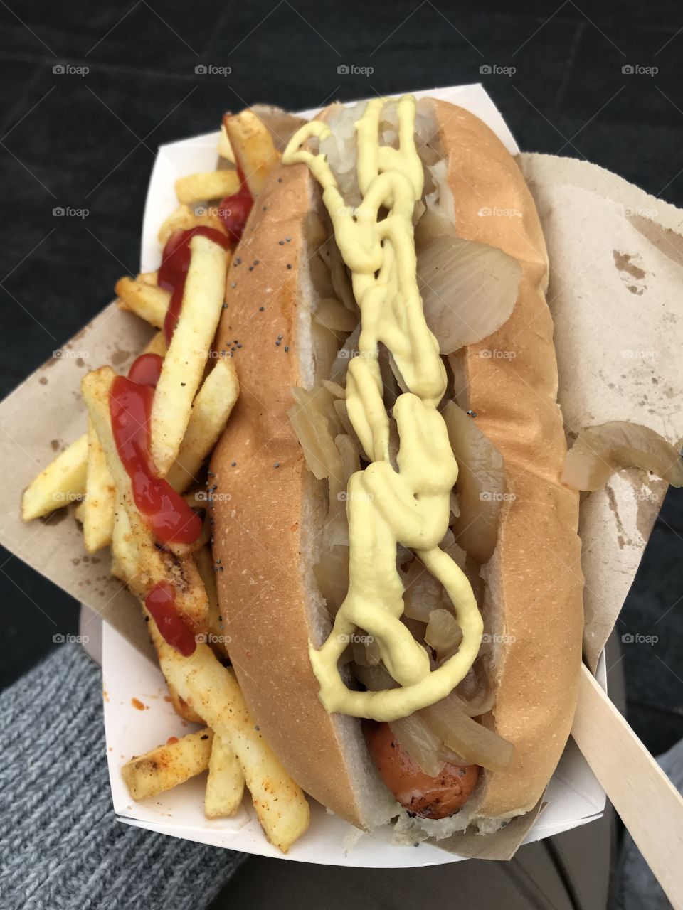 Hotdog with everything 