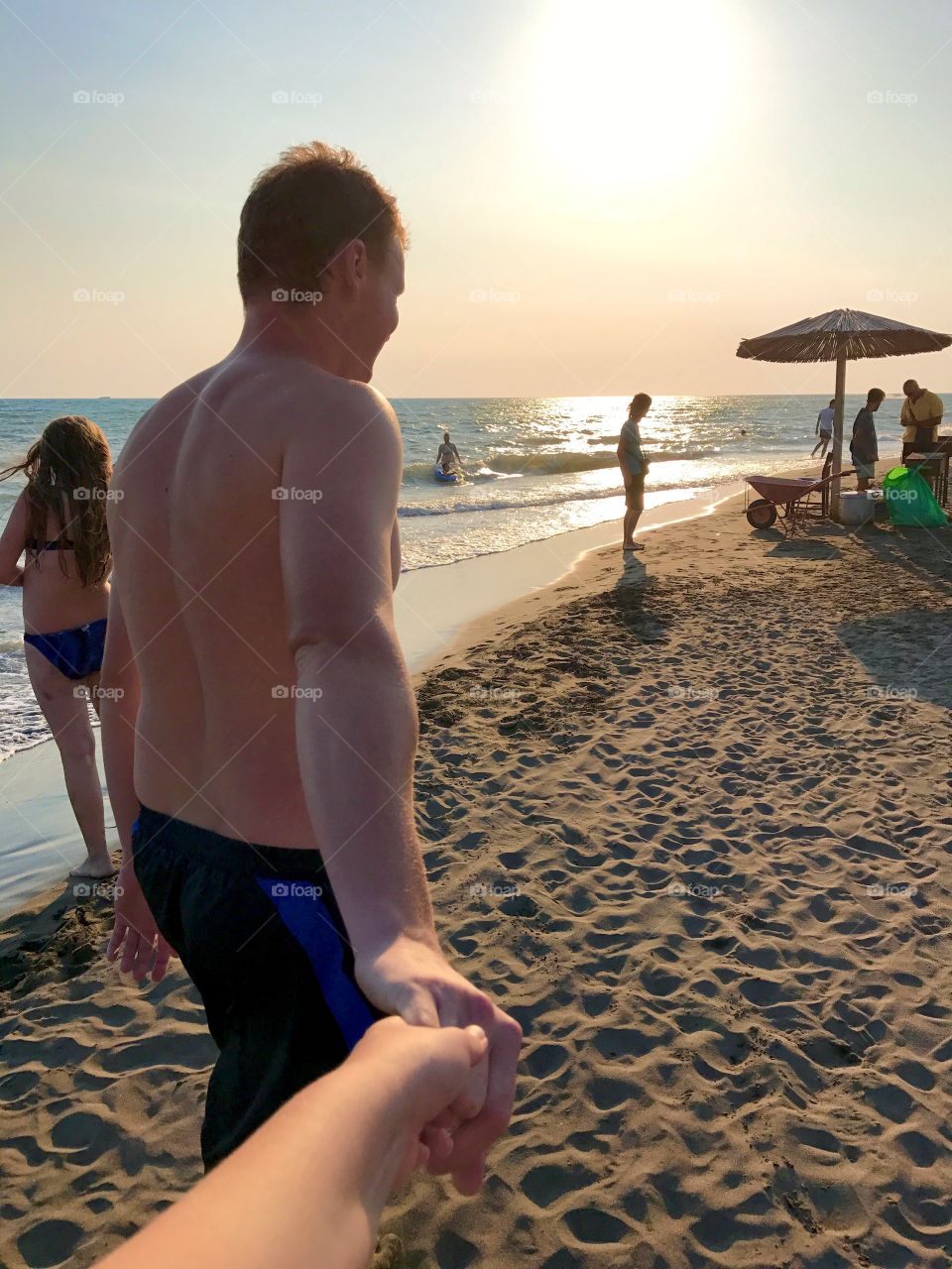 Summertime at the beach in the state of Montenegro. This is one beautiful beach that is called Ada Bojana in Ulcinj, in Montenegro.