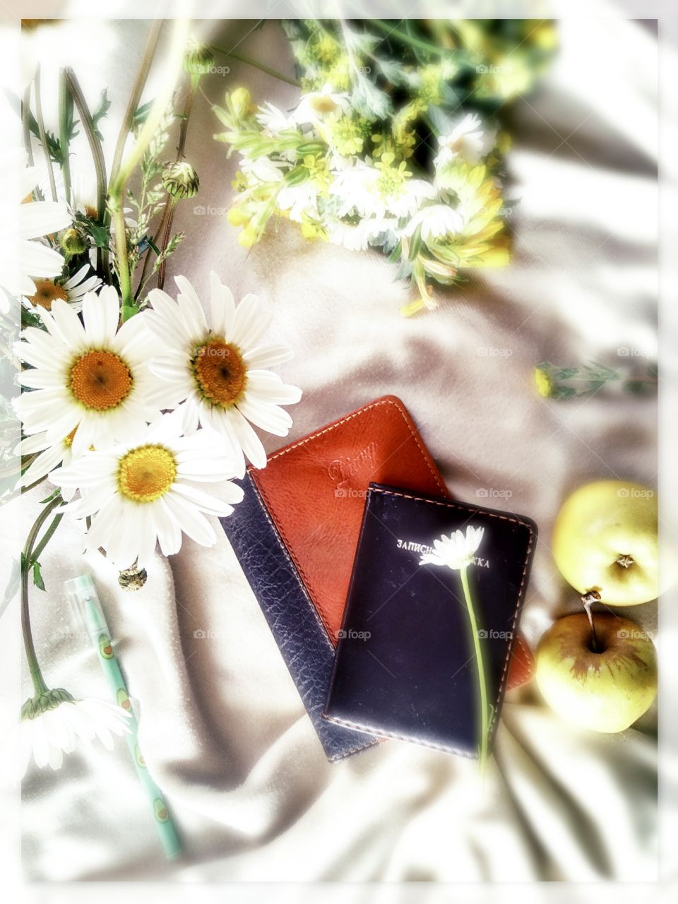 flowers and diary