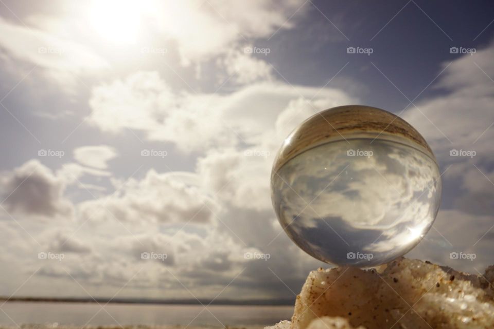 Crystal#ball#clouds#sky#reflect