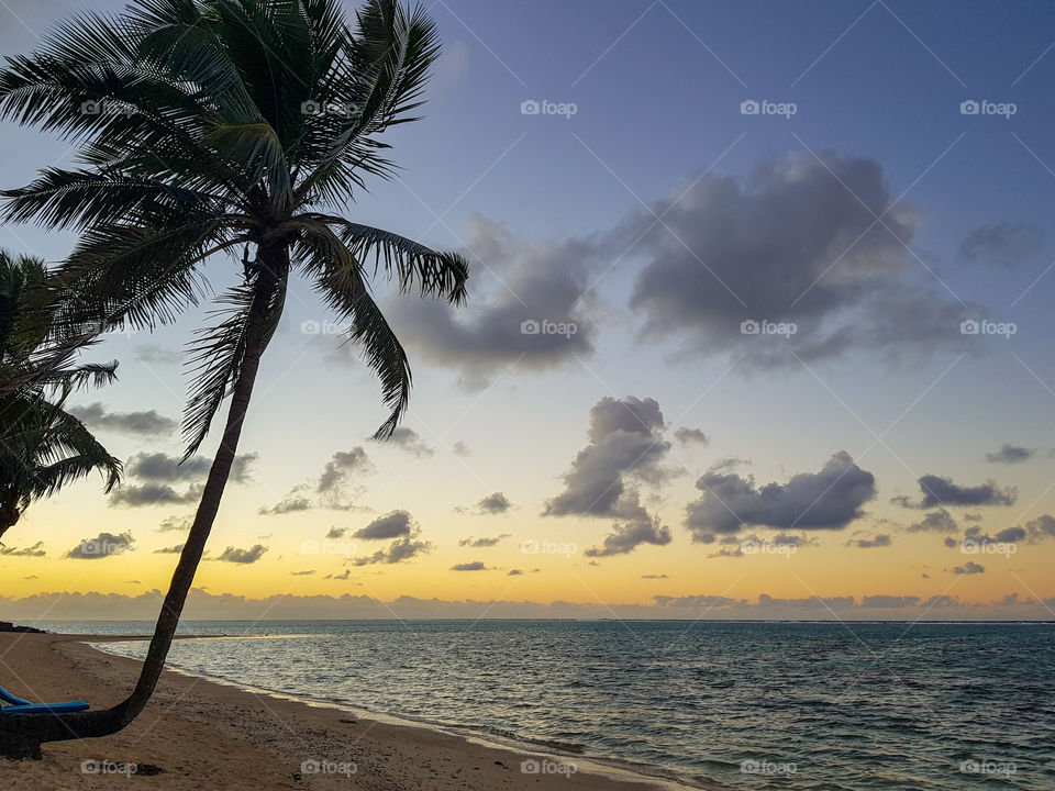 sunset at cook islands