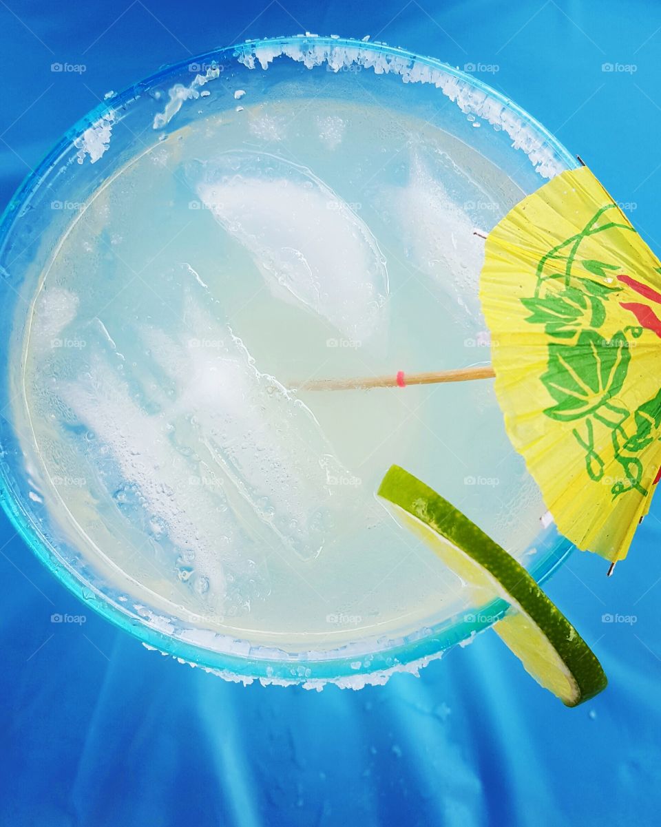 An icy margarita cocktail for a hot summer day