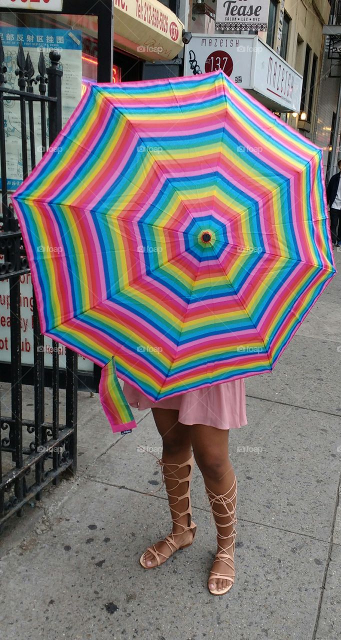 Rainbow Colored Umbrella