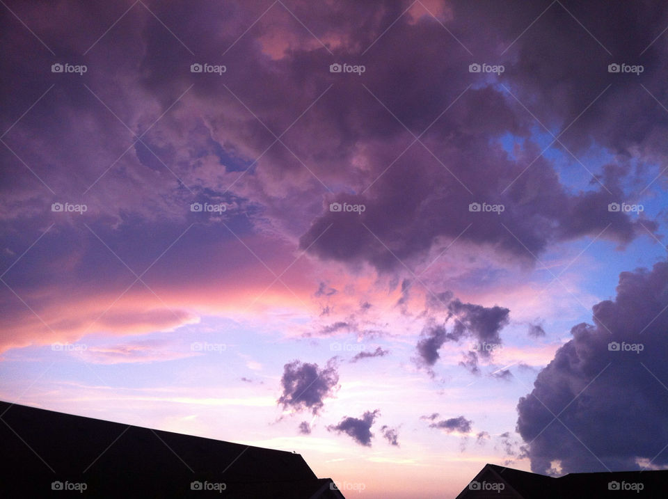 sky pink blue summer by joycoma