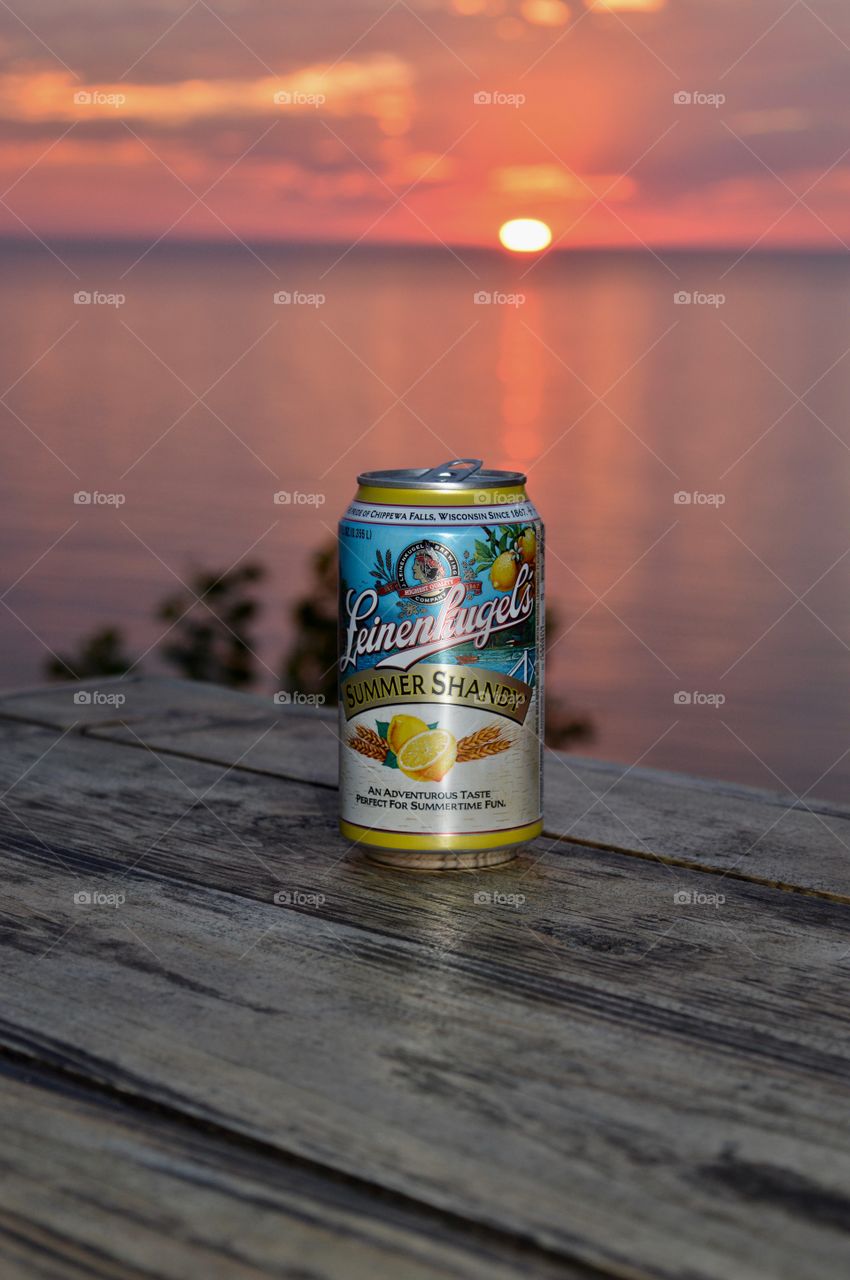 Beer Can Sunset, Lake Michigan