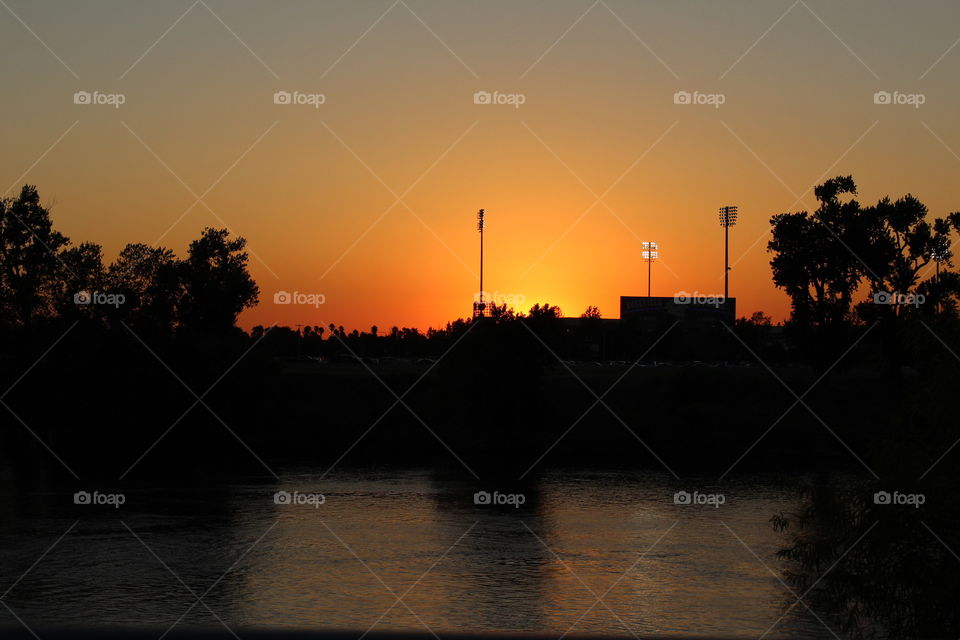 Sunset, Dawn, Water, Silhouette, Evening