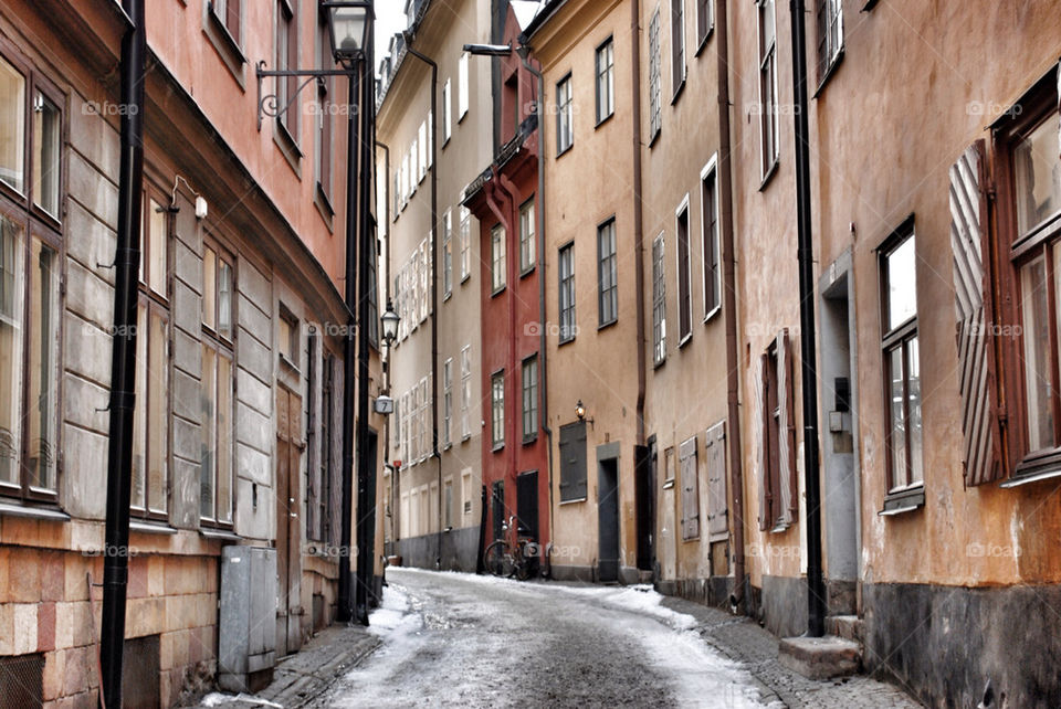 street stockholm buildings houses by serbachs