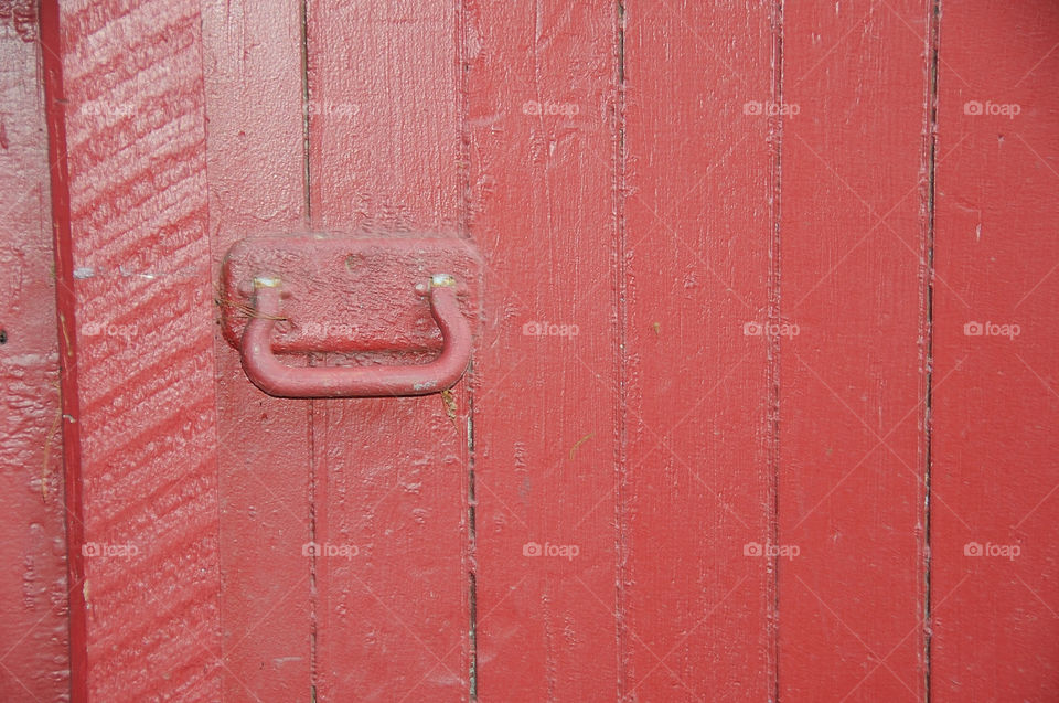 Close-up of a red door