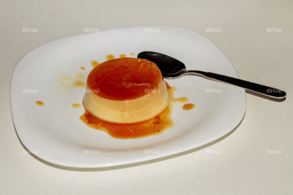 Panna Cotta - Italian cream dessert with caramel sauce