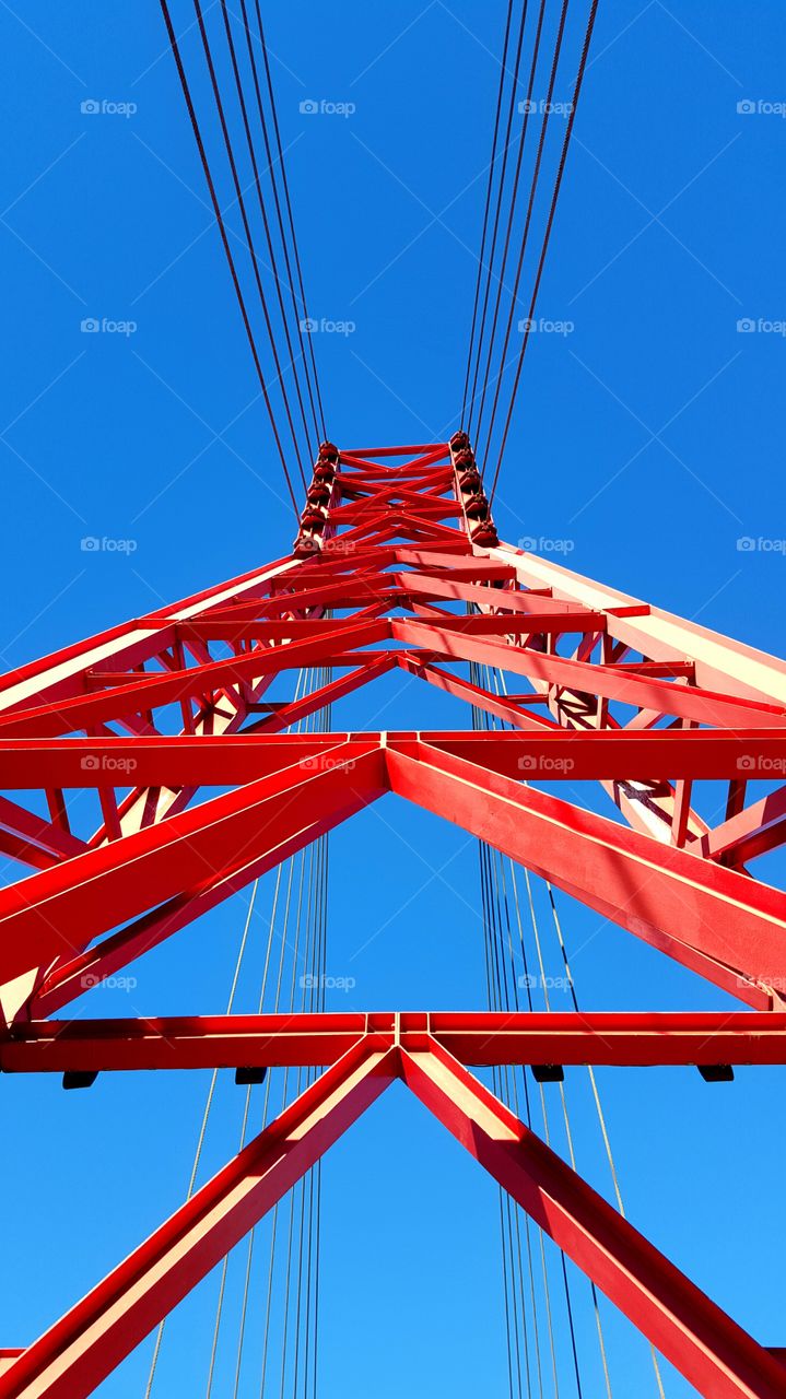 Abstract red bridge