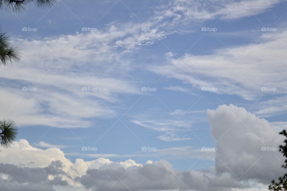 Beautiful blue sky with white clouds