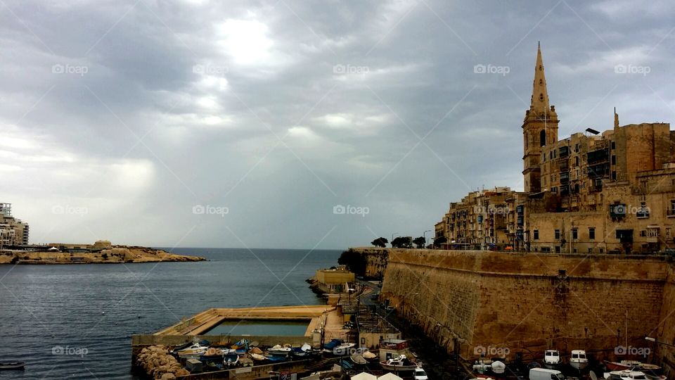 Grey skies over Valletta Malta