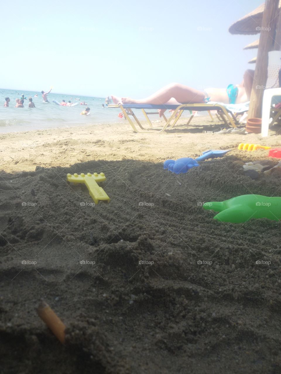 Sand toys on the beach