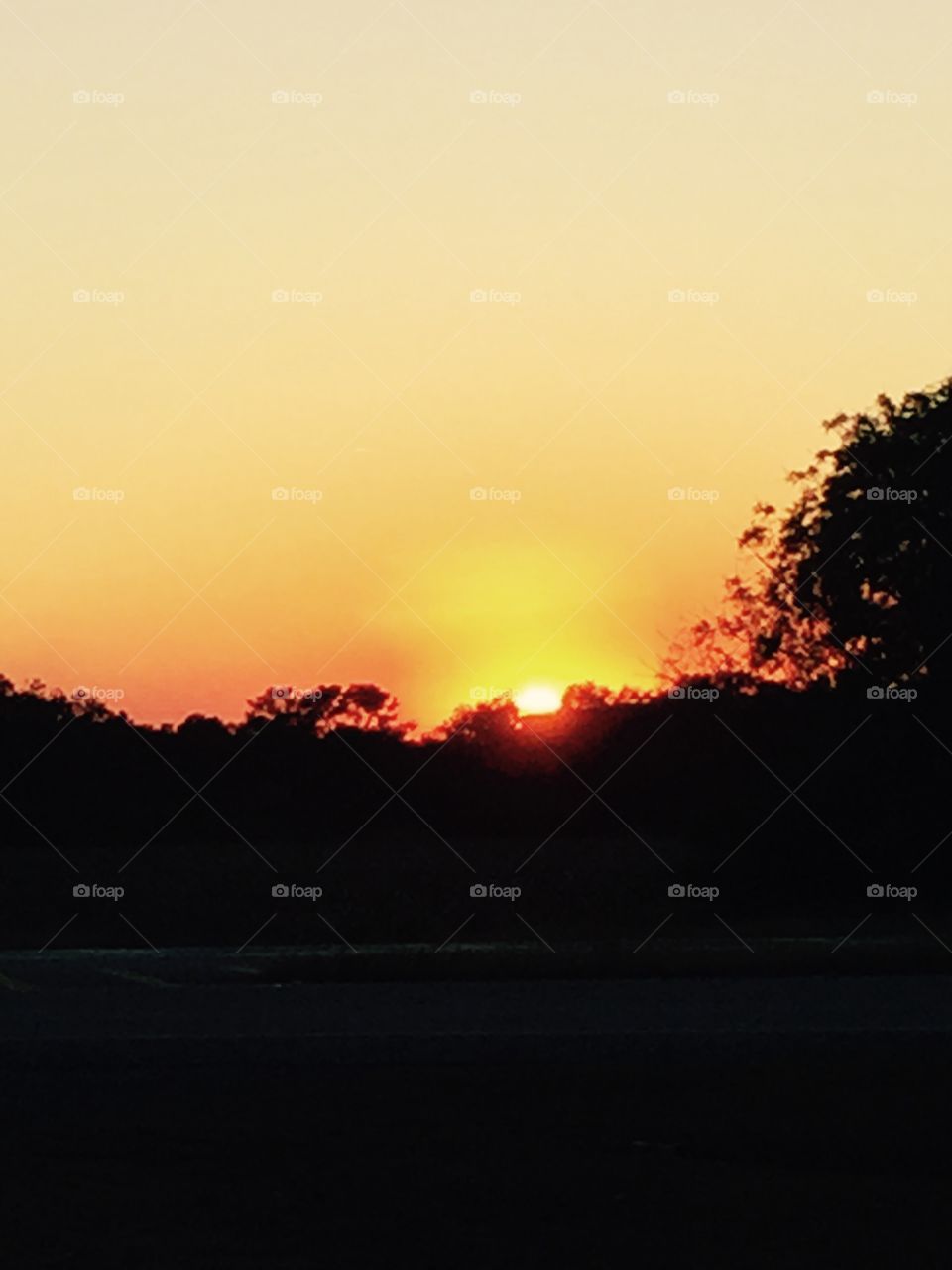 Sunset in Georgia in the fall