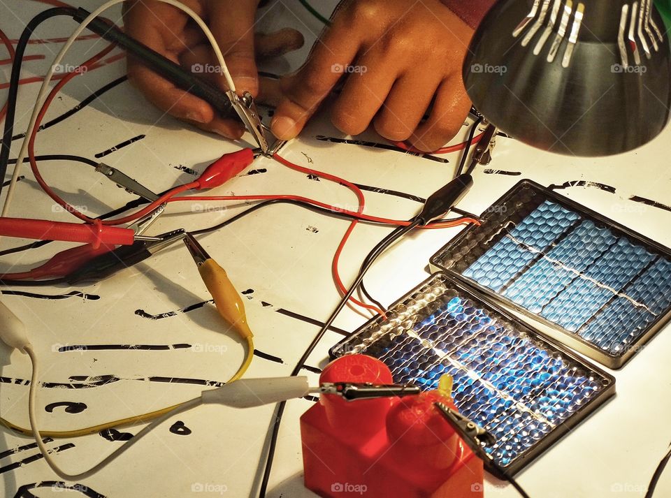 Building An Electrical Circuit. Students Building An Electrical Circuit For A School Science Project
