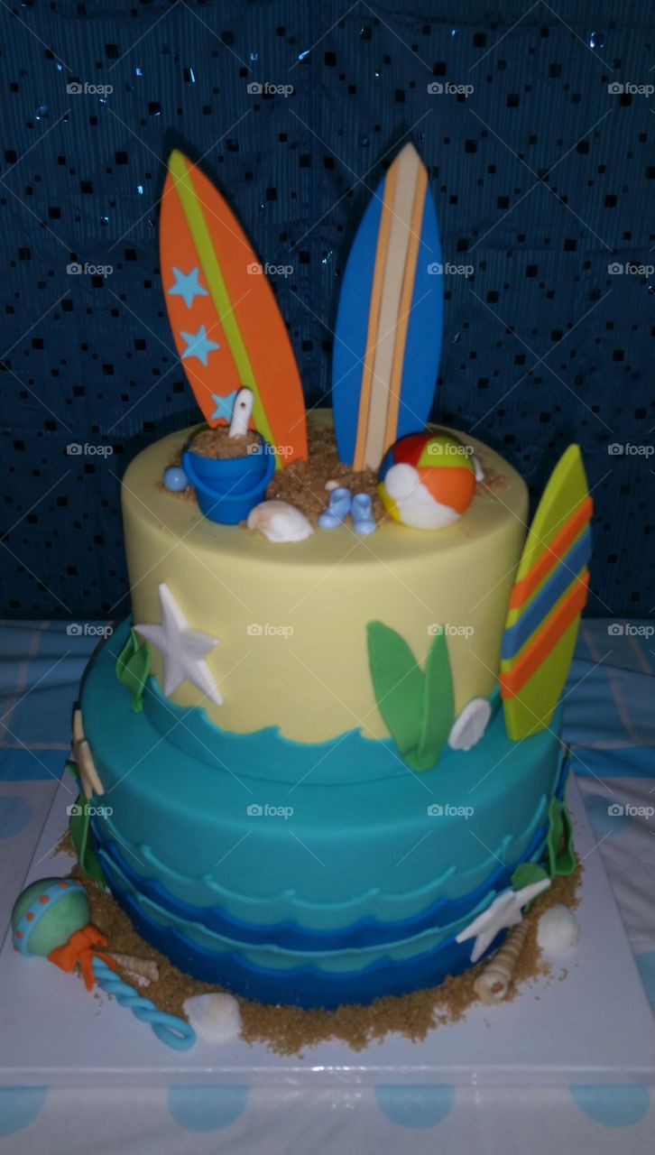 Baby shower beach theme cake