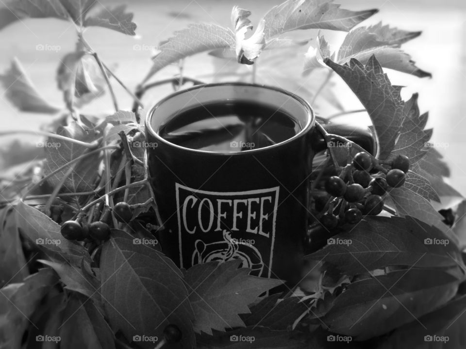 Black coffee autumn