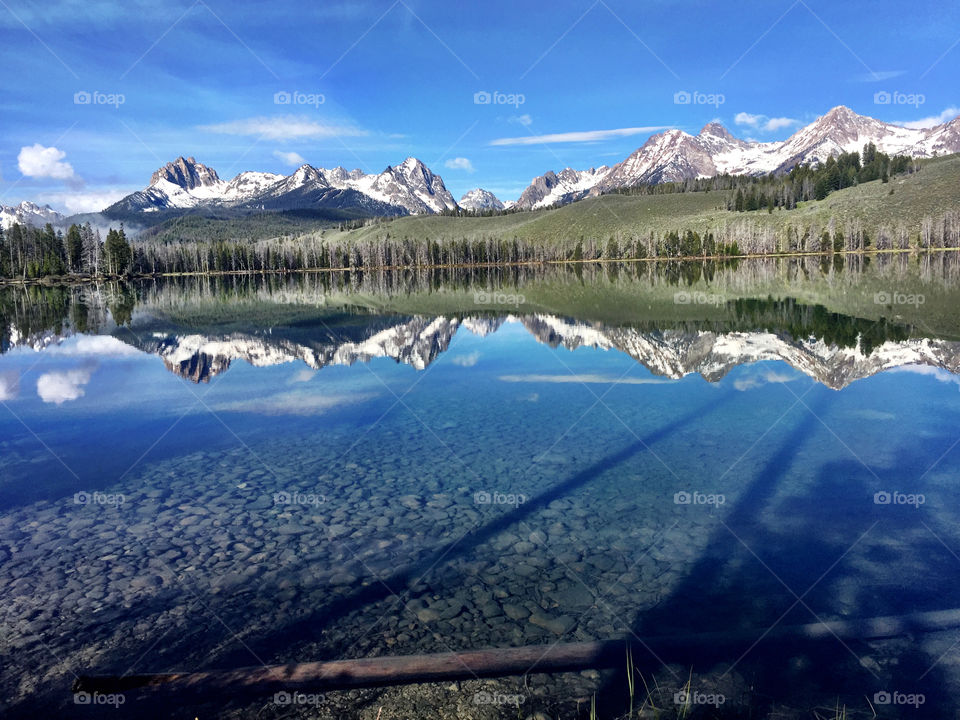 Reflection on Little Redfish Lake