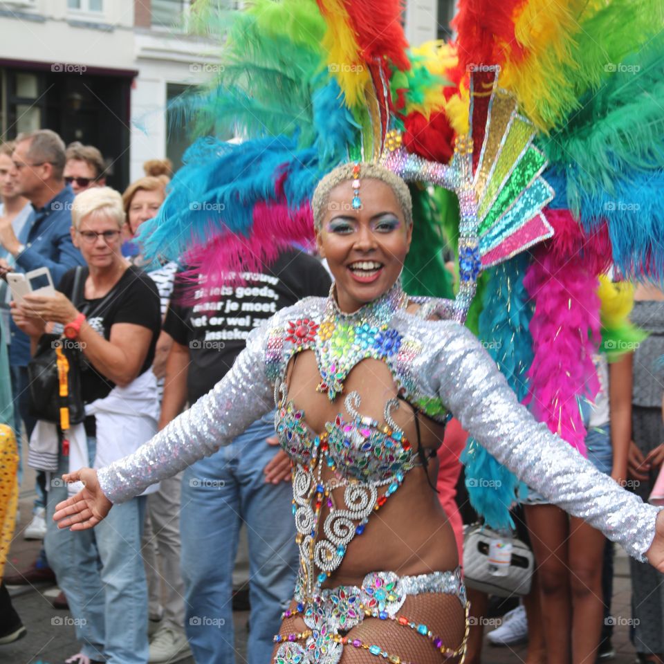 African woman dance in carnival