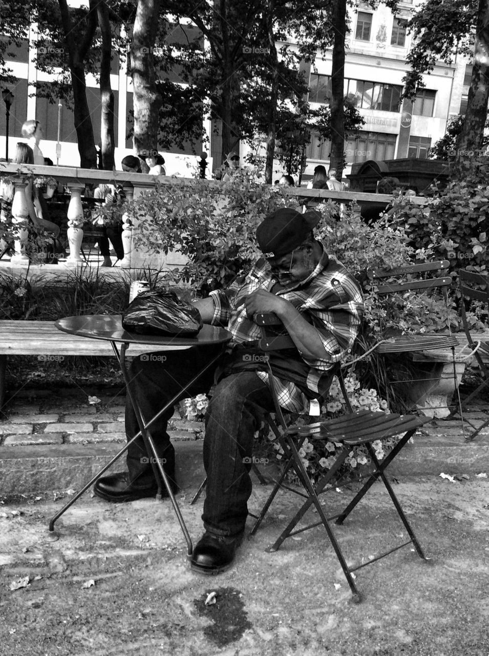 Sleeping at Bryant Park