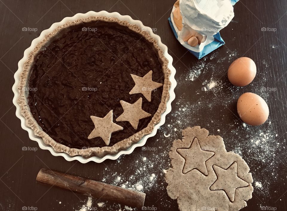 Homemade Pie with soft fruit jam 