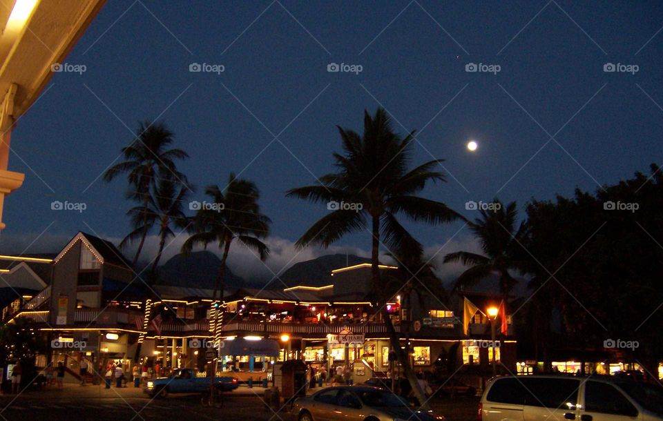 lahaina at night. Maui Hawaii