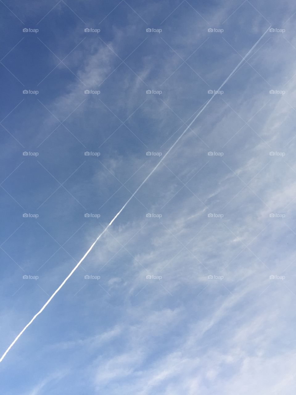 Jet ran through the sky