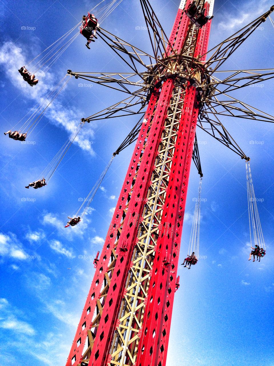 High in the sky. Sky screamer ride at six flags
