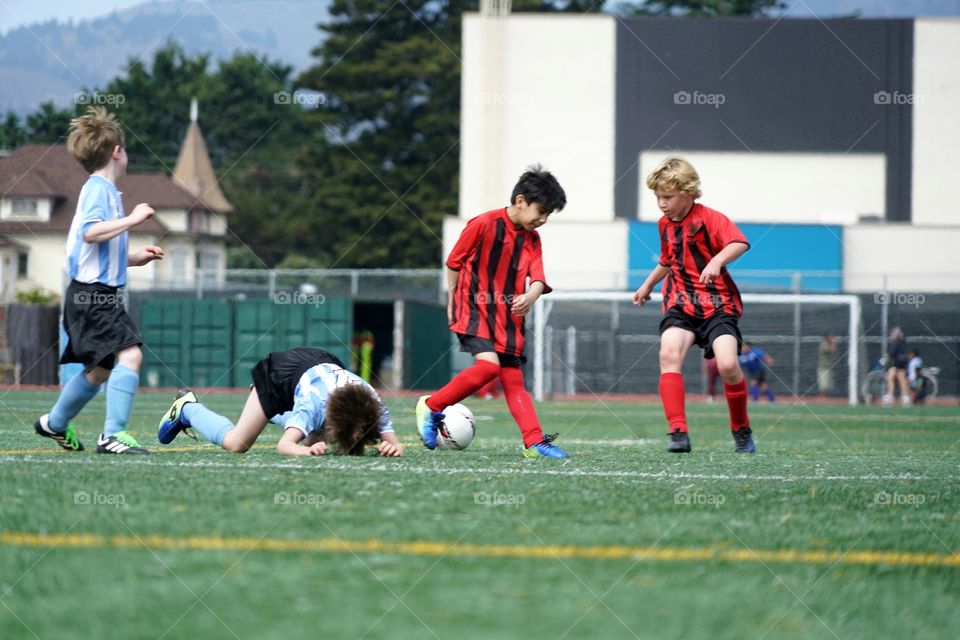 Young Boys Playing Soccer