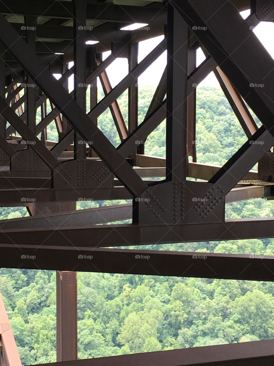 Views from New River Gorge Bridge catwalk - West Virginia 