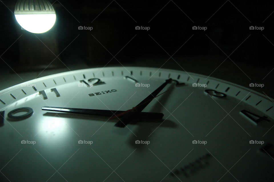 clock with lamp - low light