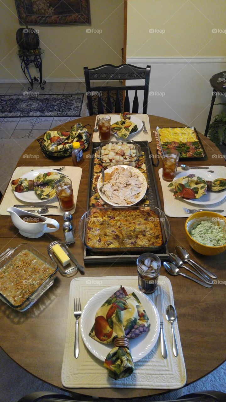 Thanksgiving Dinner Table Feast