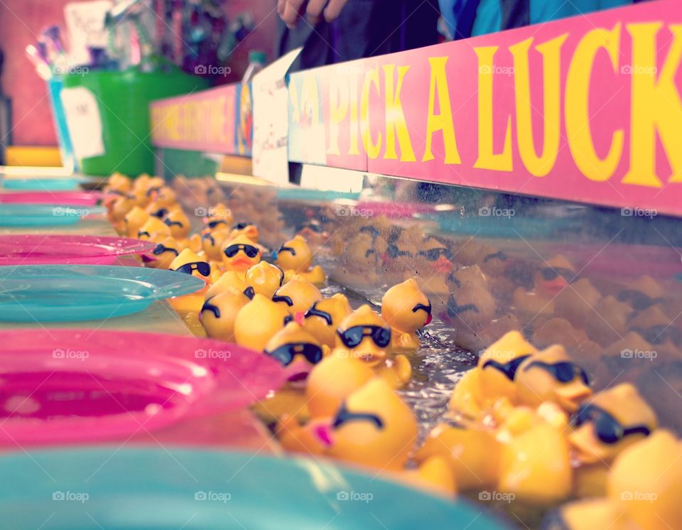 Lucky Duck. A picture of ducks from a carnival game. 