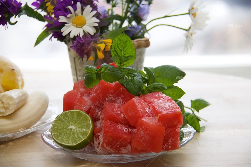 Watermelon in pieces