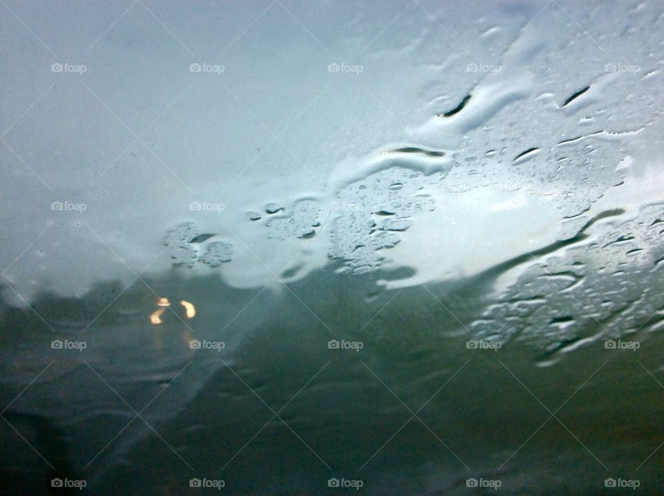 Thunderstorm through windshield