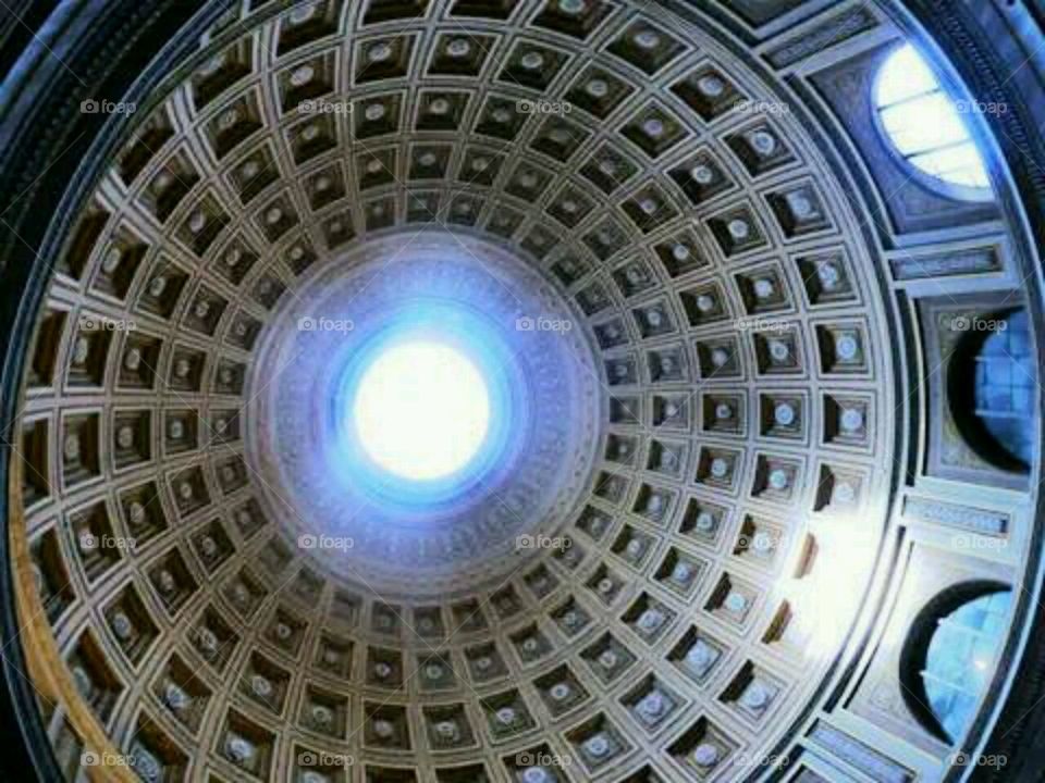 optical illusion. Is this dome curved toward you or away from you?